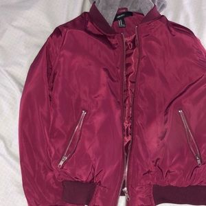forever 21 maroon bomber jacket WORN ONCE